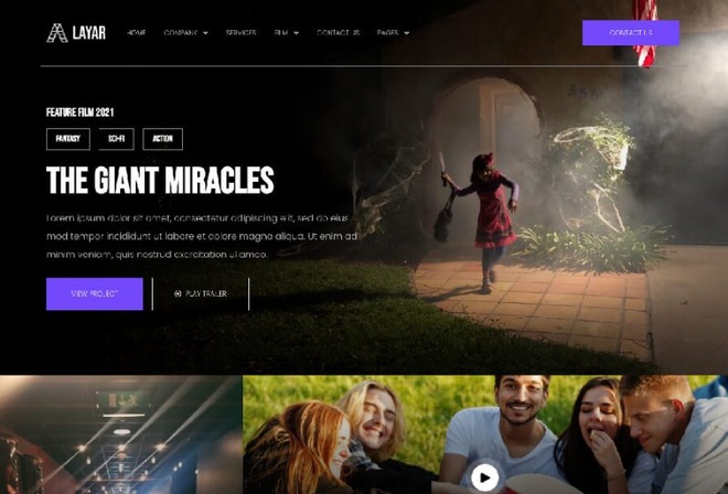 Layar - Film Maker & Movie Studio Elementor Template Kit