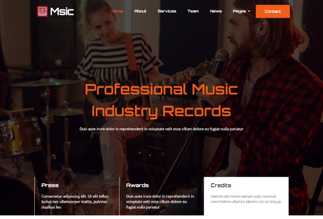 Msic - Music Studio Elementor Template Kit