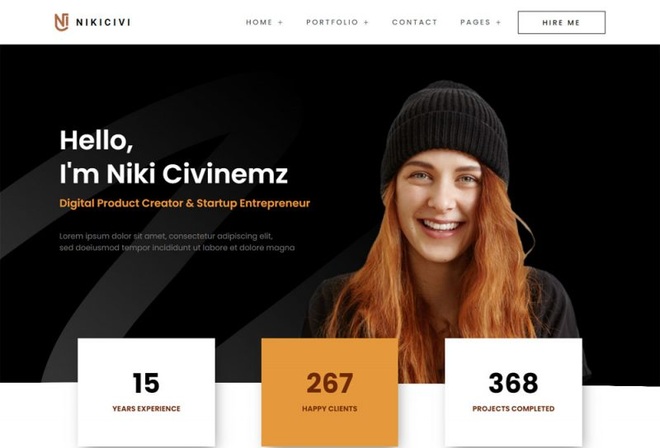 Nikicivi - Elegant CV/Resume & Portfolio Template Kit