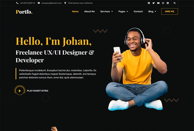 Portfo - Creative Portfolio Elementor Template Kit