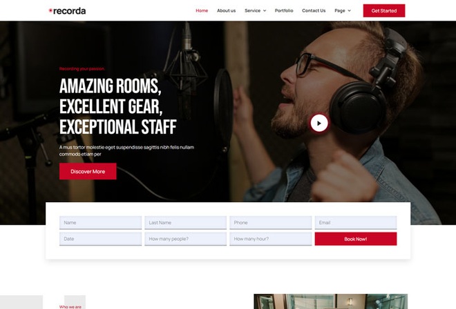 Recorda - Template kit for recording studio