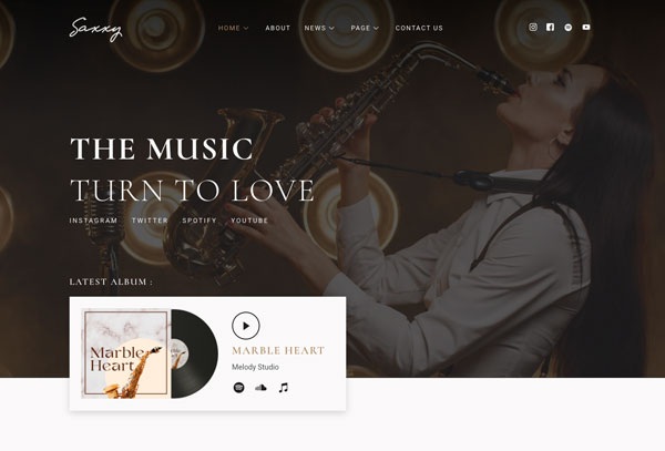 Saxxy - Music Band & Musician Elementor Template Kit