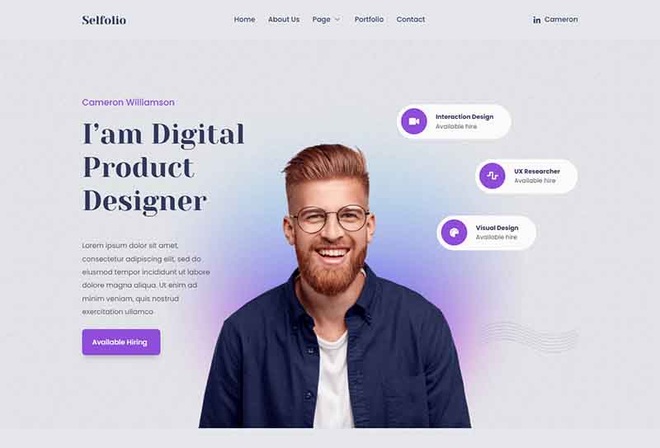 Selfolio - Creative CV / Personal Portfolio Template Kit