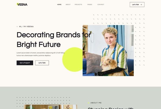 Veena - Personal Creative Portfolio Elementor Template Kit