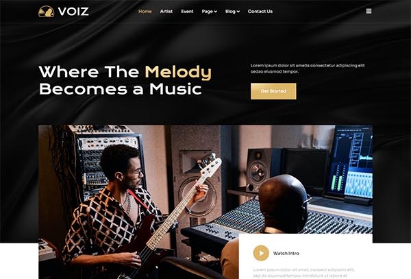Voiz – Music Management Agency Elementor Template Kit
