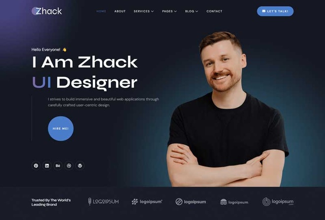 Zhack - Personal Portfolio & Resume Elementor Template Kit