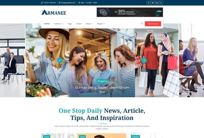 Armanee- News and Magazine Elementor Template Kit