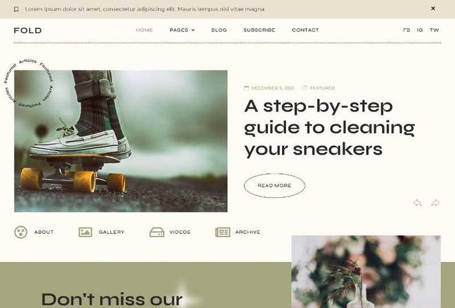 Fold - Vintage Style Blog Elementor Template Kit