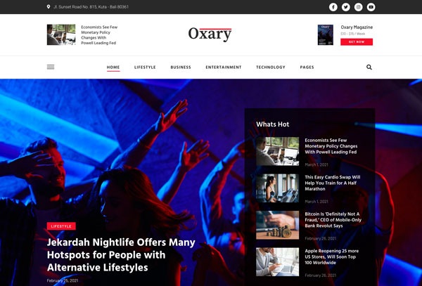 Oxary – News & Magazine Elementor Template Kit