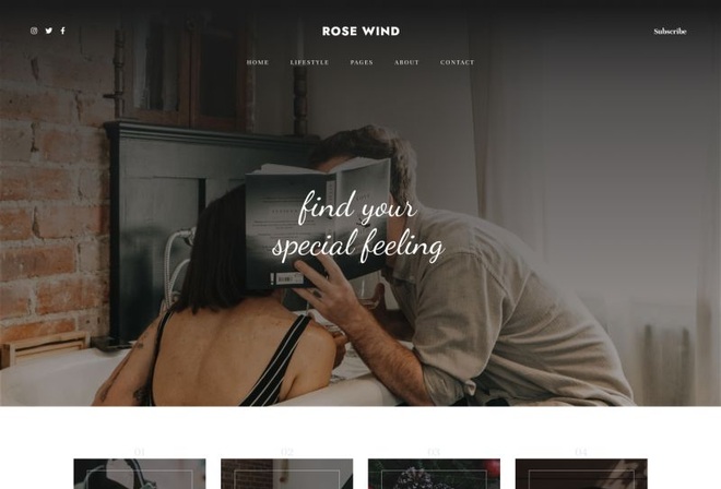 Rose Wind - Personal Blog Elementor Template Kit