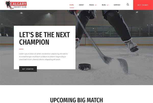 Calgary – Hockey Team & Sports Club Elementor Template Kit