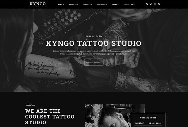 Kyngo - Tattoo Studio Elementor Template Kit