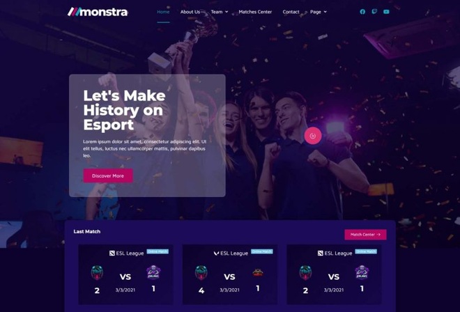 Monstra - Template Kit For e-sport Team
