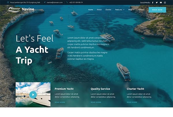 Navine – Yacht Club & Boat Rental Elementor Template Kit