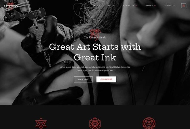Ratattoo - Tattoo Studio Elementor Template Kit