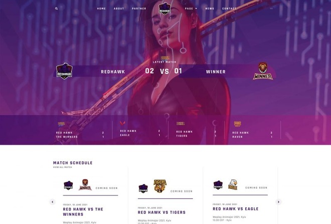Redhawk - Esport Elementor Template Kit