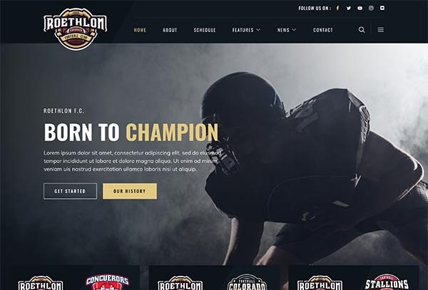 Roethlon – American Football & NFL Elementor Template Kit
