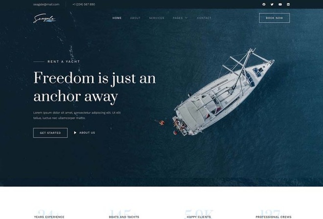 Seagale - Yacht Club & Boat Rental Elementor Template Kit