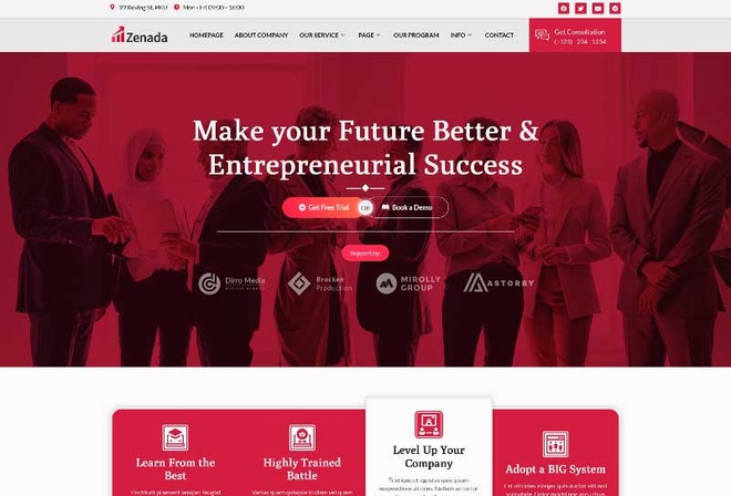 Zenada - Entrepreneur & Business Coaching Elementor Template Kit