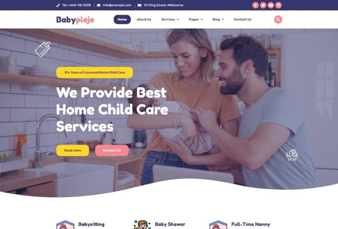Babypleje - Baby Care Services Elementor Template Kit