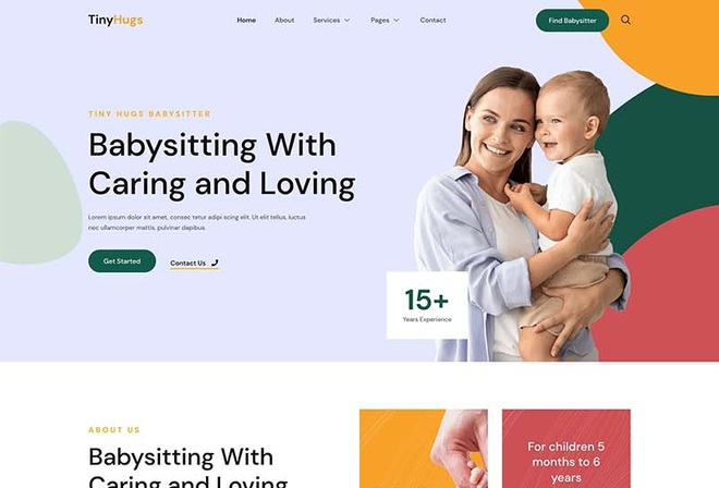 Tiny Hugs - Baby & Child Care Services Elementor Template Kit