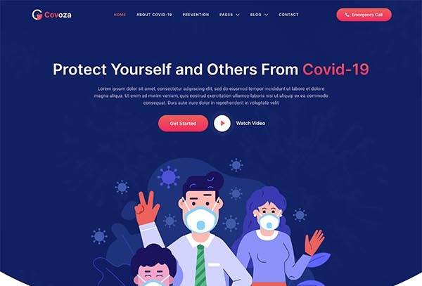 Covoza – Covid-19 Awareness & Prevention Elementor Template Kit