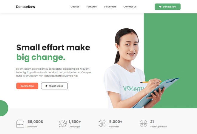 Donatenow -Donation & Charity Elementor Template Kit