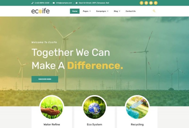 Ecoife - Charity Fundraising Elementor Template Kit