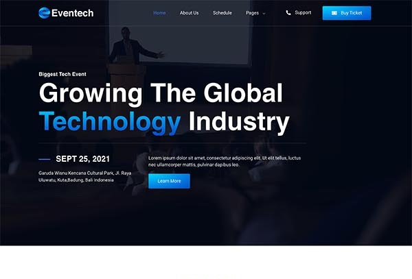 Eventech – Tech Event Conference & Expo Elementor Template Kit
