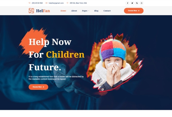 HelFan - Charity and Nonprofit Elementor Template Kit