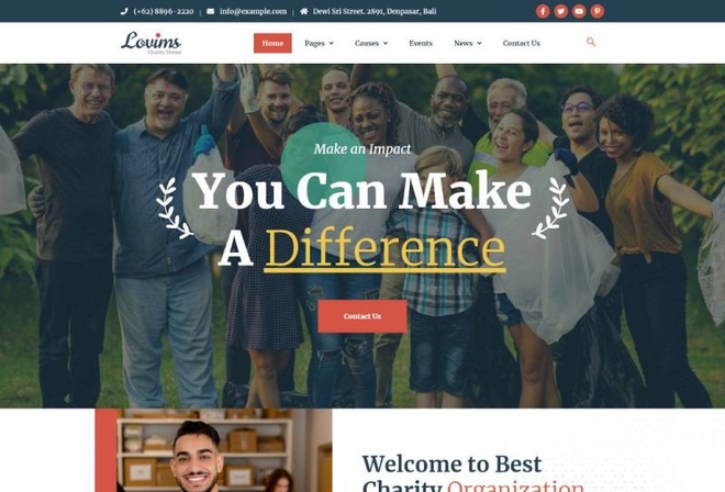 Lovims - Nonprofit Charity Elementor Template Kit
