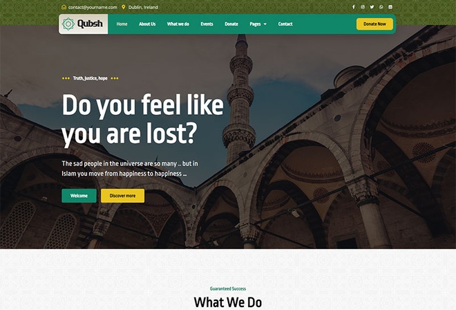 Qubsh - Islamic Centre & Mosque Elementor Template Kit
