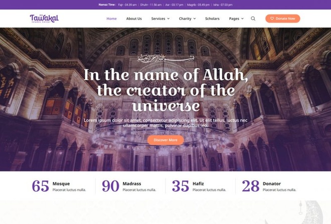 Tawakal - Template Kit for Islamic Center