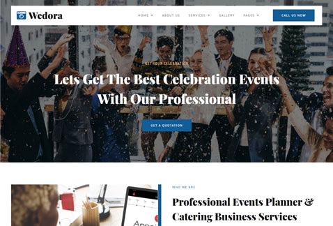 Wedora - Events Planner Business Services Elementor Template Kit
