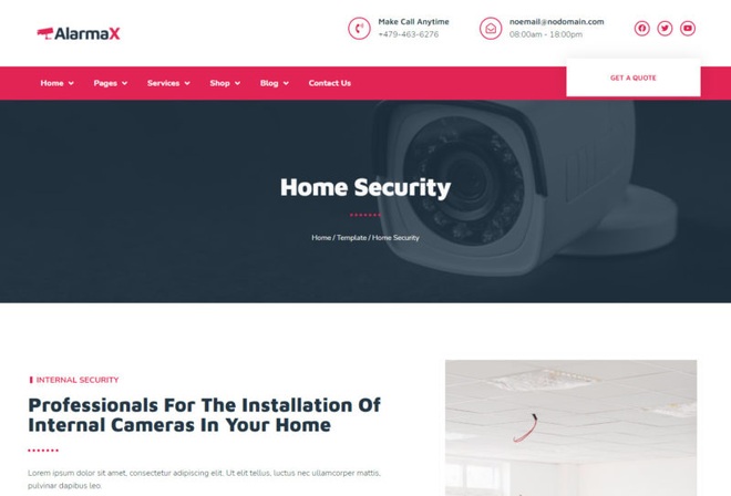 Alarmax - Security Services & Alarm Installation Elementor Template Kit