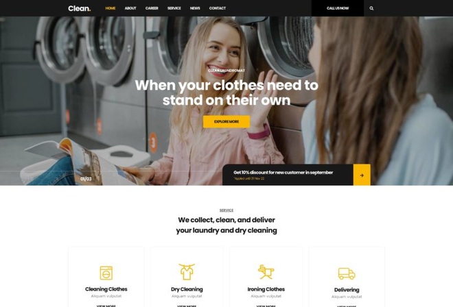 Cleaner - Laundry and Business Elementor Kit