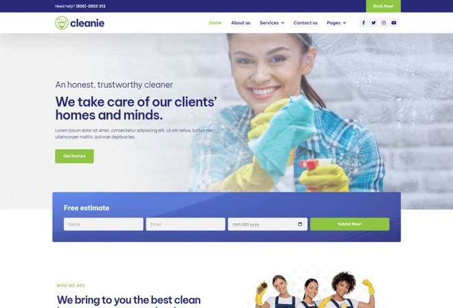 Cleanie - Template Kit for Cleaning Services