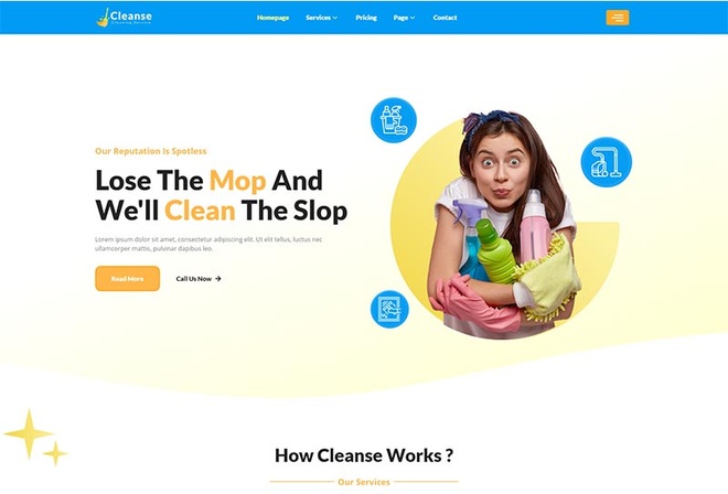 Cleanse - Cleaning Services Elementor Template Kit