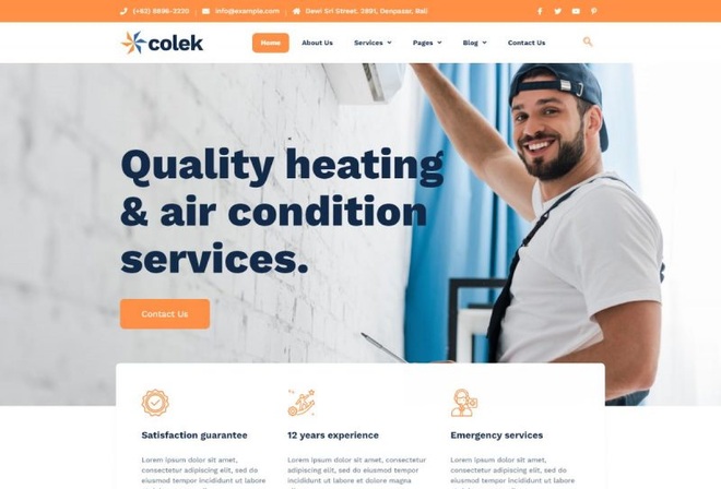Colek - Air Conditioning Repair Elementor Template Kit