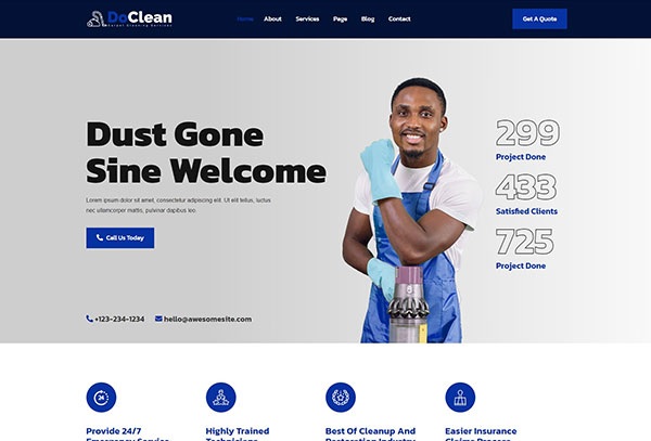 Doclean - Carpet Cleaning Services Elementor Template Kit
