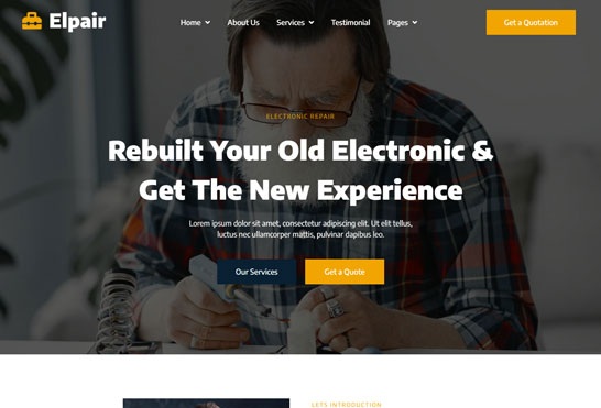 Elpair - Electronic Repair Services Elementor Template Kit