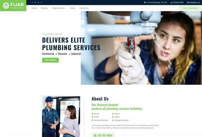 Fijar - Plumbing Service Elementor Template Kit
