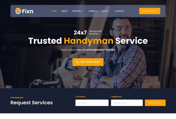 Fixn – Handyman & Repair Service Elementor Template Kit