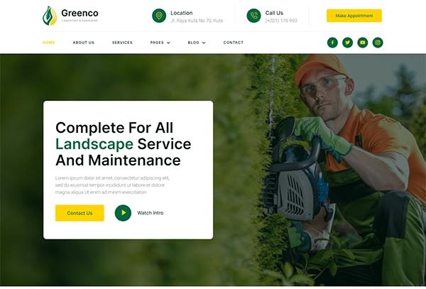 Greenco – Landscaping & Gardening Elementor Template Kit