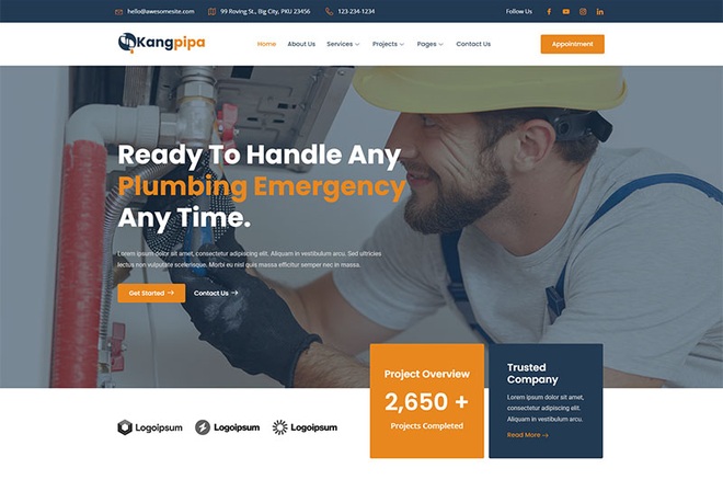 Kangpipa - Plumbing Services Elementor Template Kit