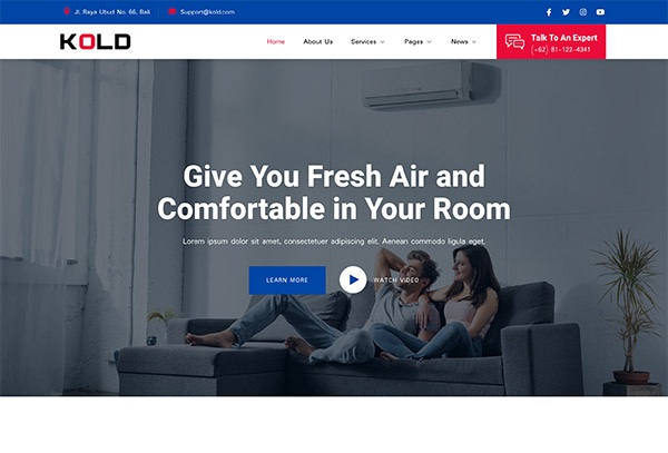 Kold – Air Conditioner & HVAC Repair Service Elementor Template Kit