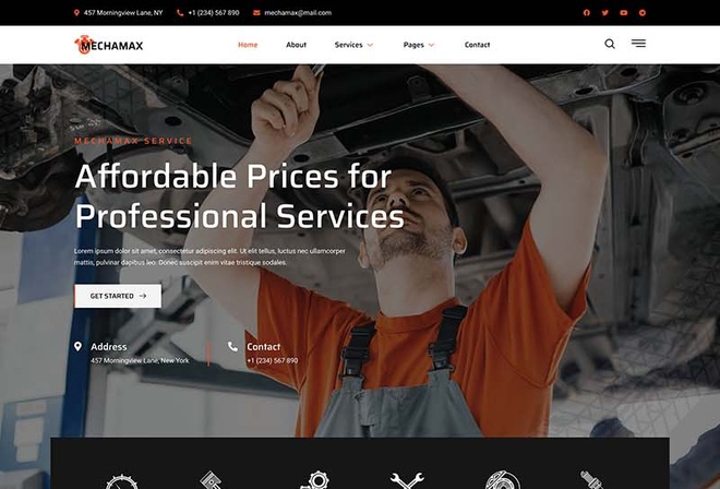 Mechamax - Car Repair & Auto Services Elementor Template Kit