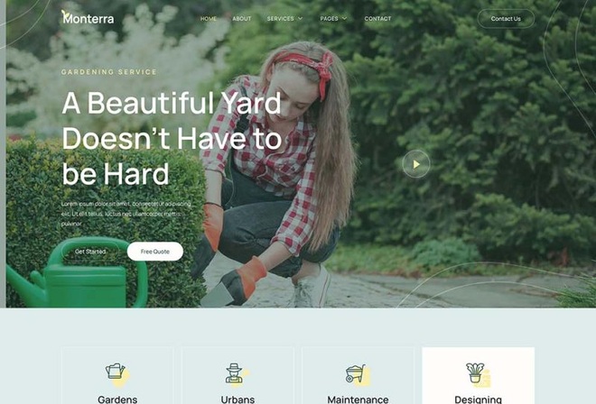 Monterra - Gardening and Landscaping Elementor Template Kit