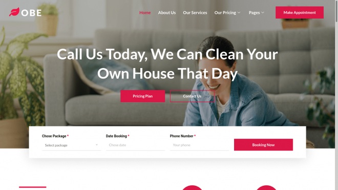 Obe - House Cleaning Business Elementor Template Kit