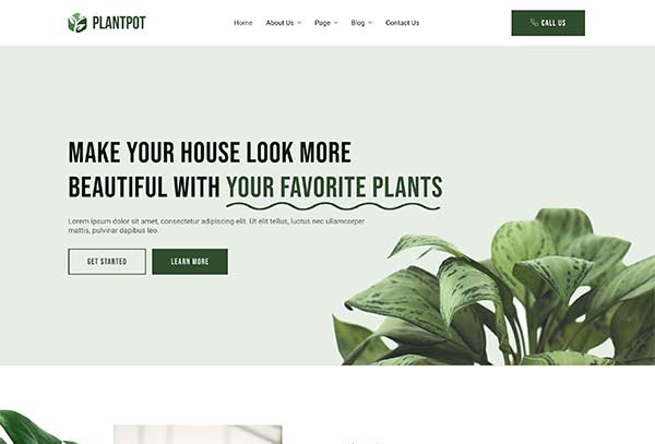 Plantpot – Houseplants & Gardening Elementor Template Kit